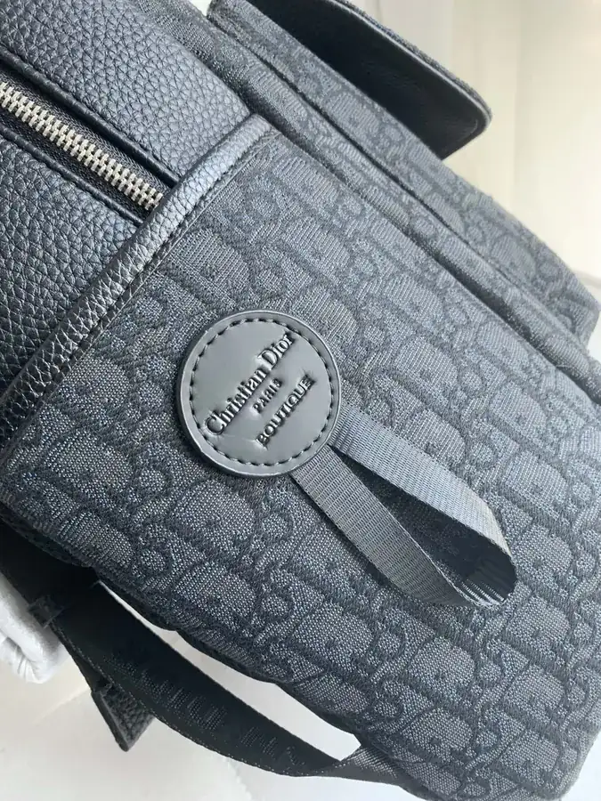 DIOR 23 New Explorer Series Men's Monogram Canvas Double Shoulder Bag