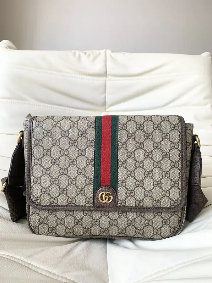 Gucci New Crossbody Bag Premium Leather and PVC Pattern