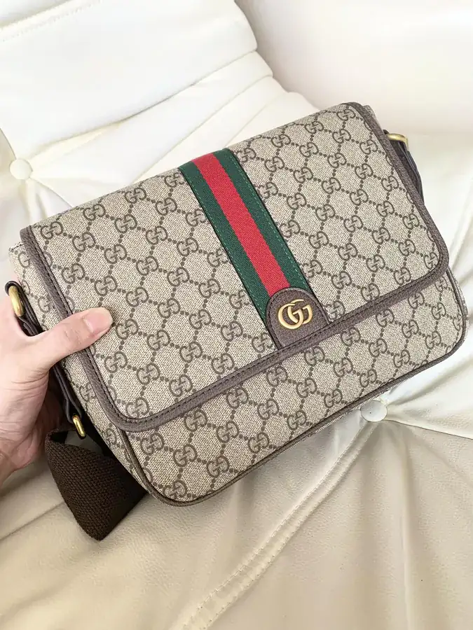 Gucci New Crossbody Bag Premium Leather and PVC Pattern