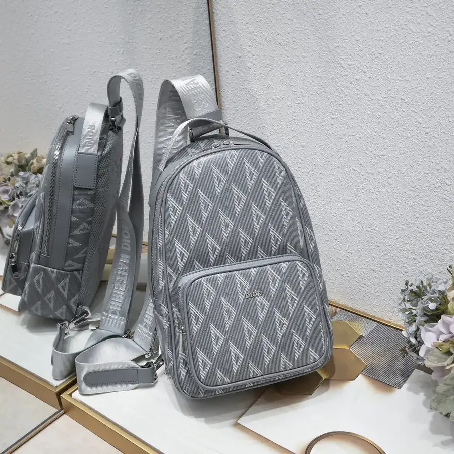 Rider Inspired Crossbody Bag with Grained Calfskin and Oblique Print