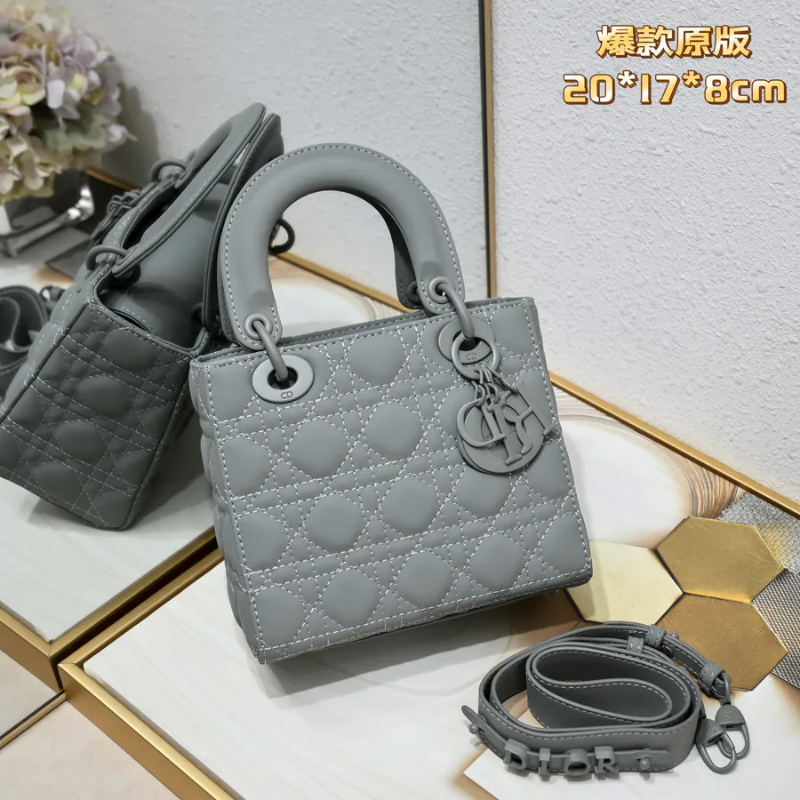 Di0r Ultra Matte Calfskin Tote with Chain Handles