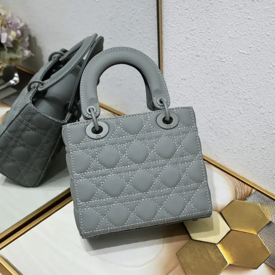 Di0r Ultra Matte Calfskin Tote with Chain Handles