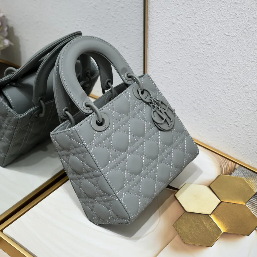 Di0r Ultra Matte Calfskin Tote with Chain Handles