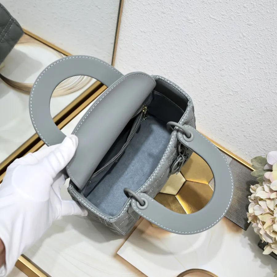 Di0r Ultra Matte Calfskin Tote with Chain Handles