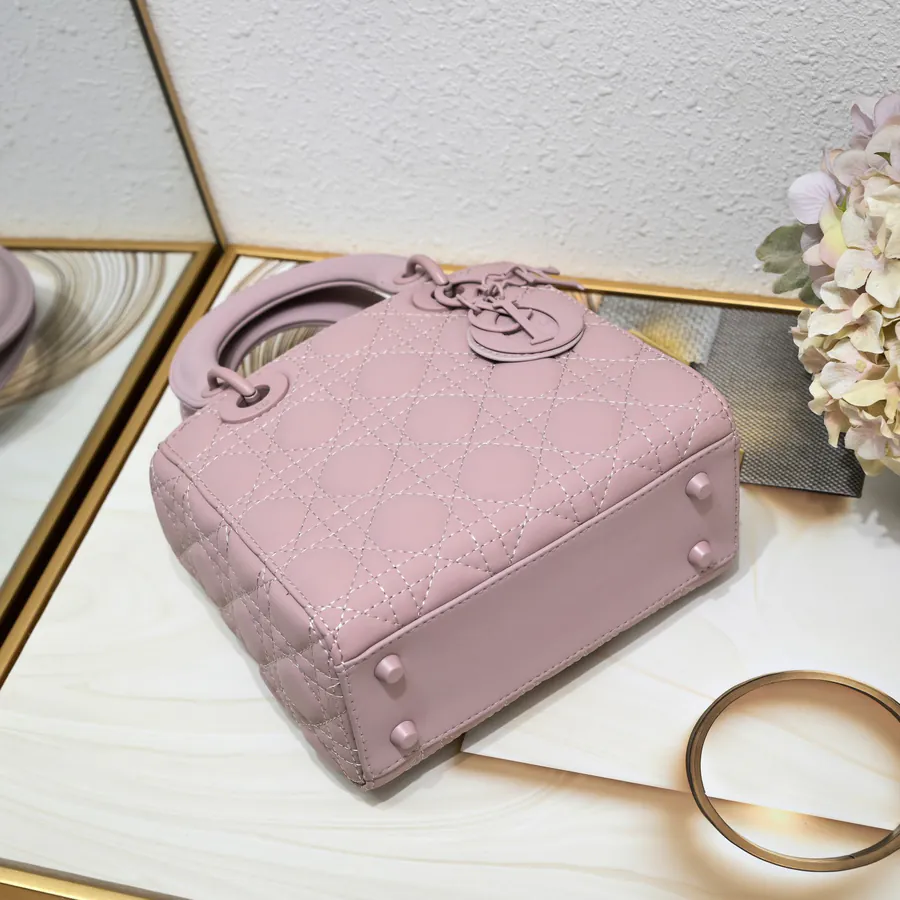 Di0r Ultra Matte Purple Calfskin Crossbody Bag