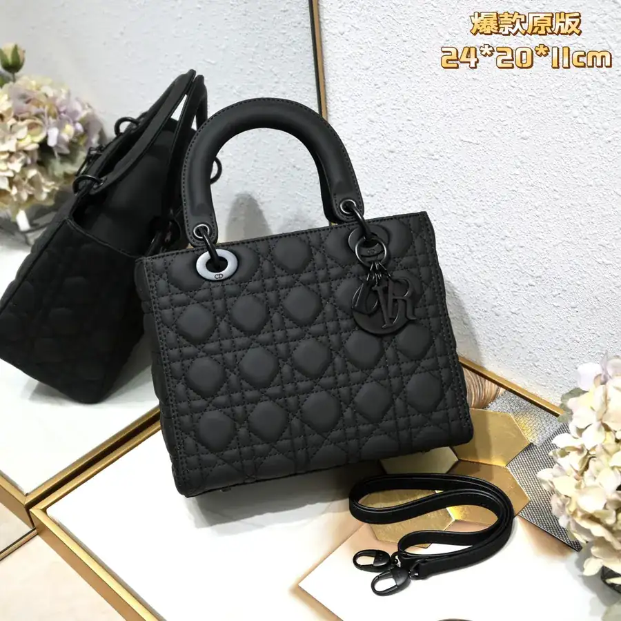 Di0r Ultra Matte Black Bucket Bag