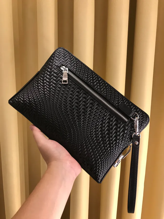 2021 P Collection New Handbag Grained Leather, 27.19.5, Black