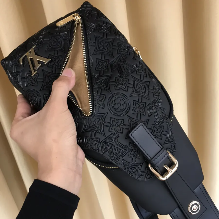 V Style Chest Bag Premium Leather, Simple Design, Sleek Look