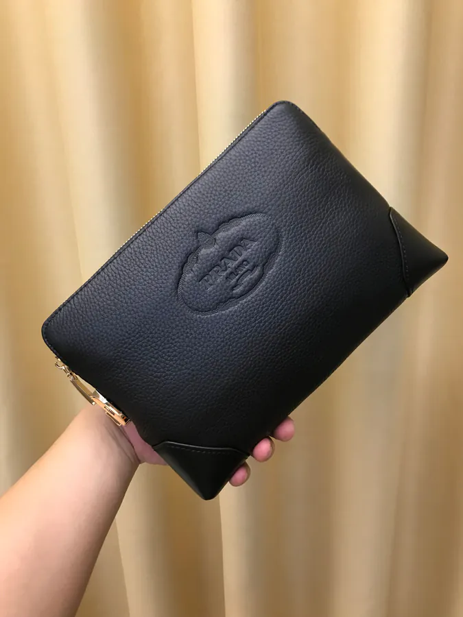 2021 P Brand New Handbag, Grained Calfskin, 27.19.5, Black