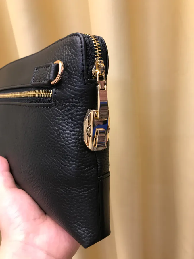 2021 P Brand New Handbag, Grained Calfskin, 27.19.5, Black