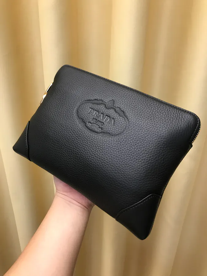 2021 P Brand New Handbag, Grained Calfskin, 27.19.5, Black