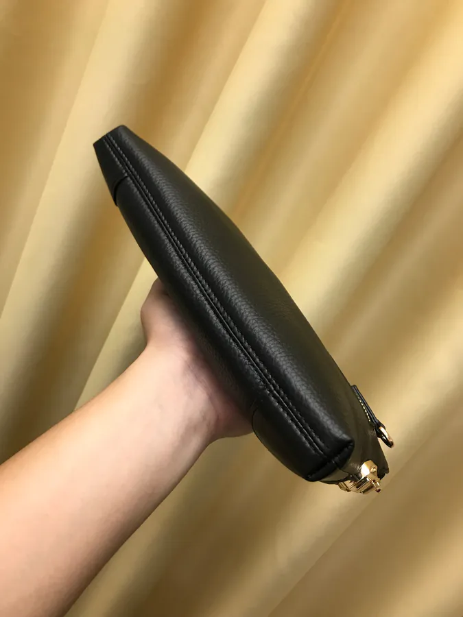 2021 P Brand New Handbag, Grained Calfskin, 27.19.5, Black