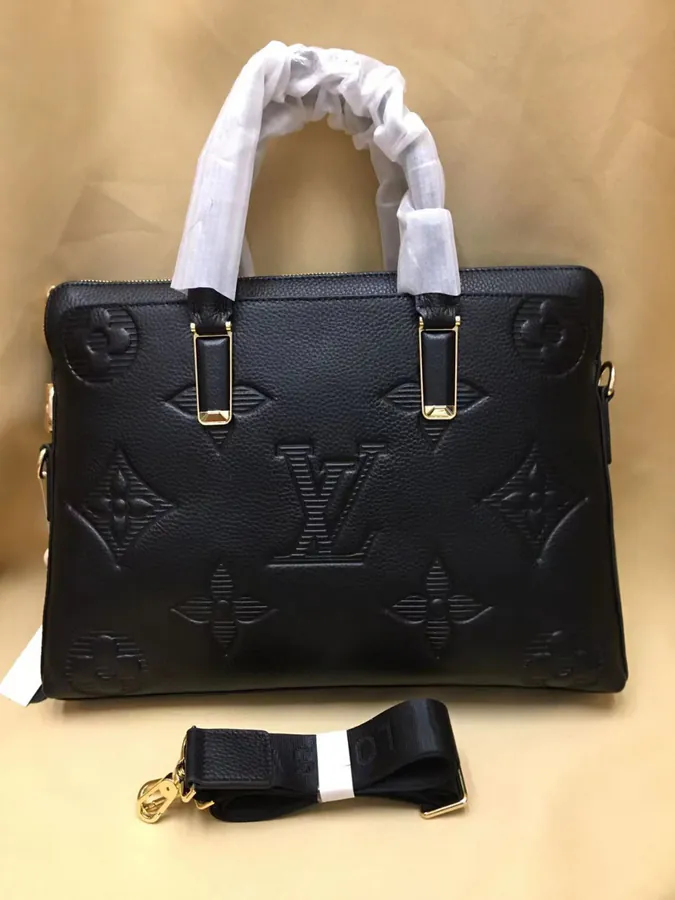 V Family Latest Men's Briefcase with Crossbody Function, Premium Genuine Leather, Black