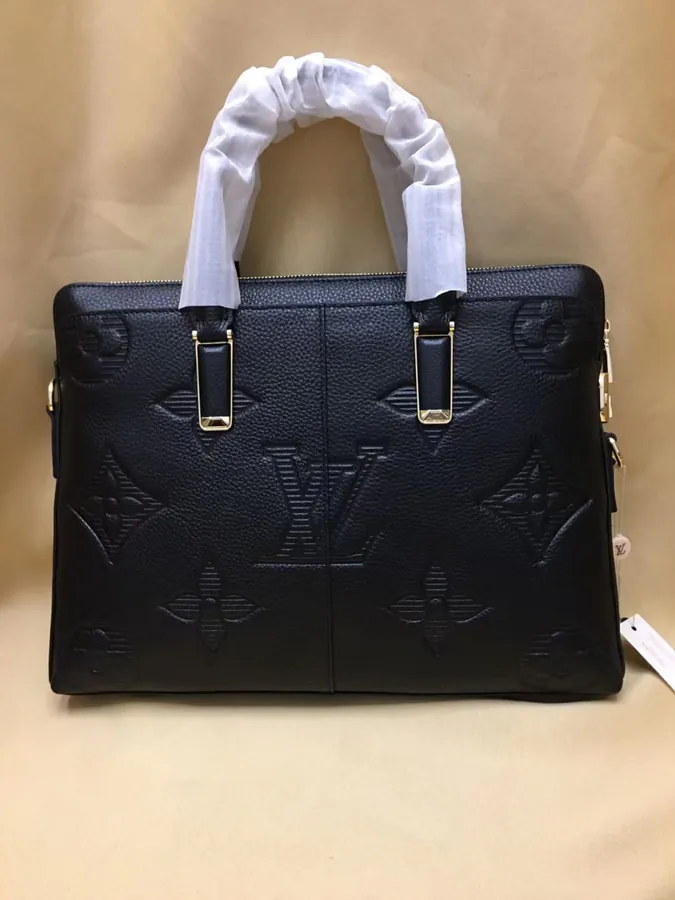 V Family Latest Men's Briefcase with Crossbody Function, Premium Genuine Leather, Black