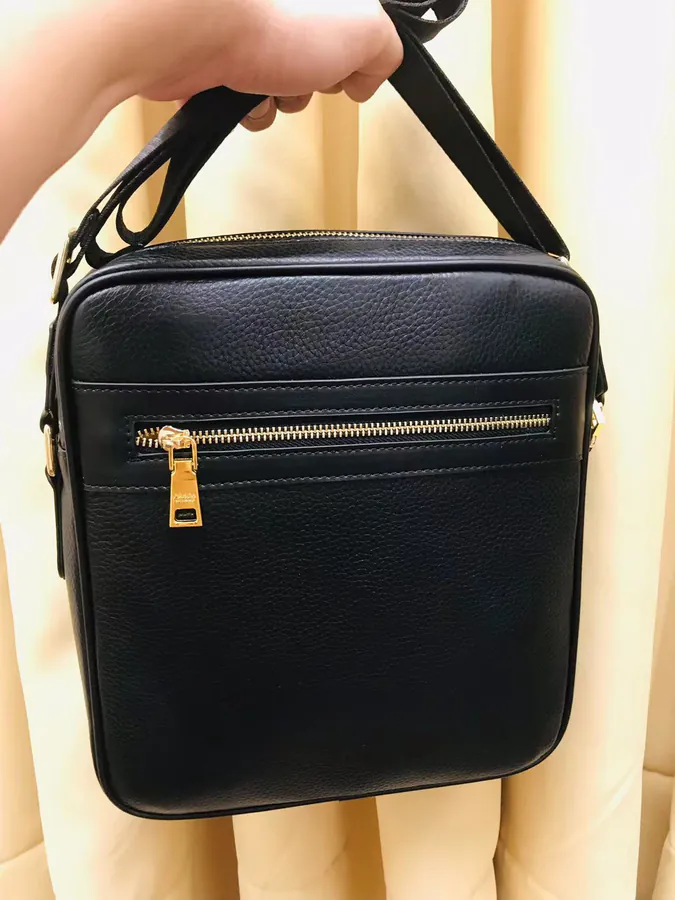P270 P Brand Bucket Bag in Grained Calfskin
