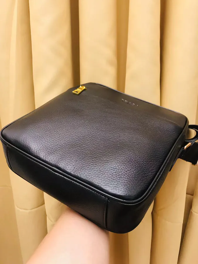 P270 P Brand Bucket Bag in Grained Calfskin