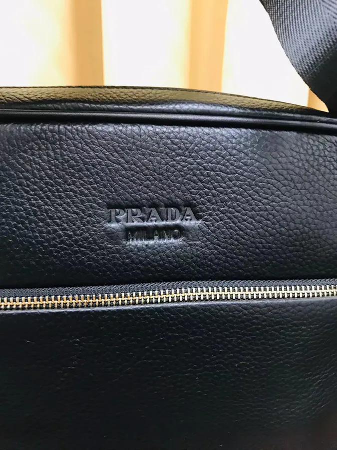 P270 P Brand Bucket Bag in Grained Calfskin