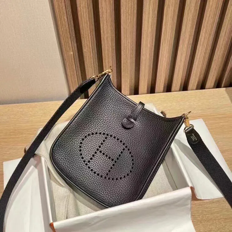 Evelyne Mini in Black with Gold Buckle and Premium Strap