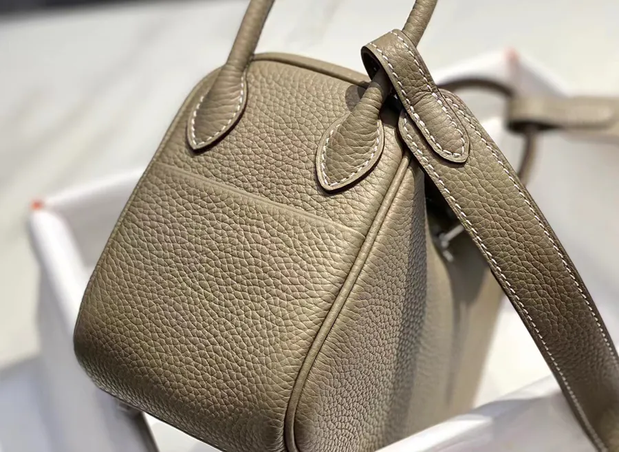 Mini Lindy Togo Bag in Top Grain Calfskin with Silver Buckle