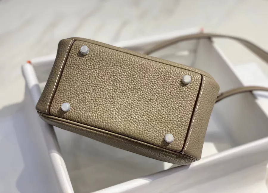Mini Lindy Togo Bag in Top Grain Calfskin with Silver Buckle