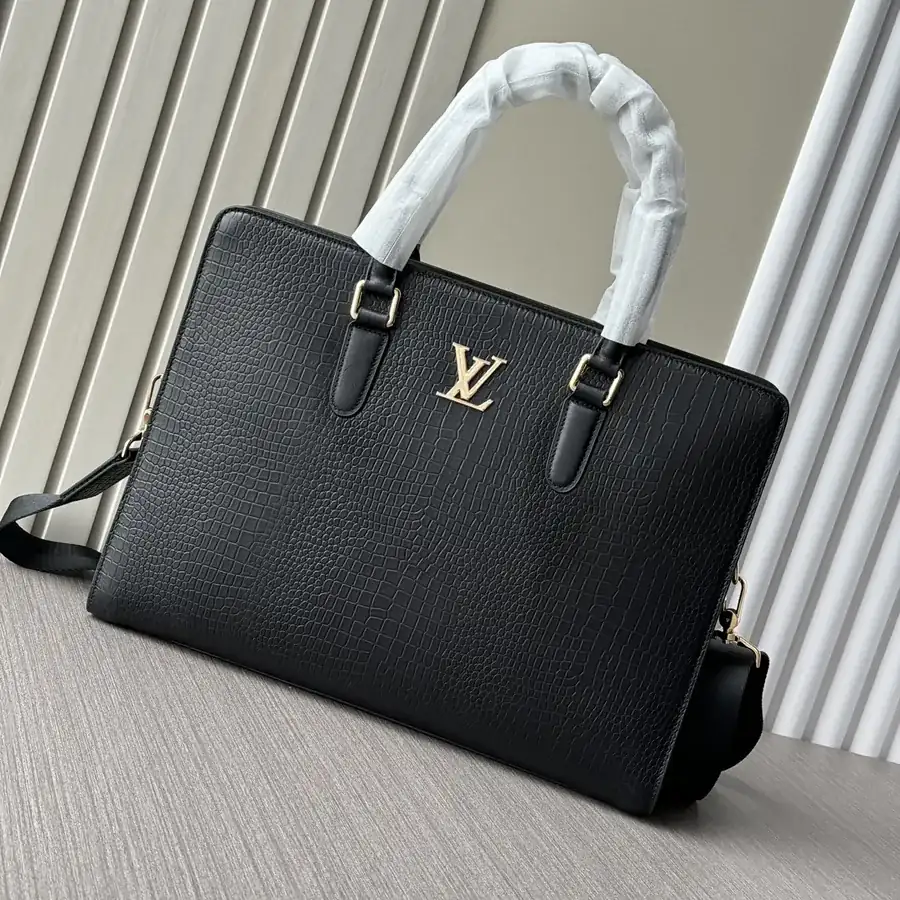 LV Double Zip Tote Bag Premium Italian Calfskin, 2817 1L
