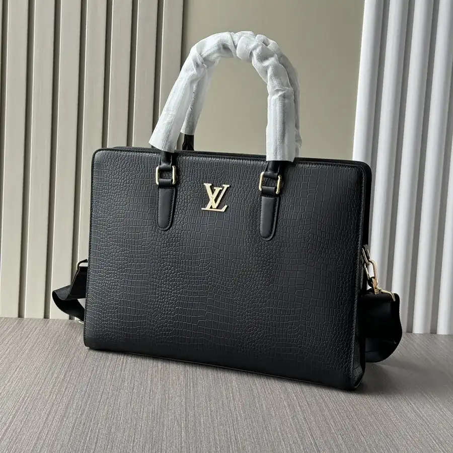 LV Double Zip Tote Bag Premium Italian Calfskin, 2817 1L