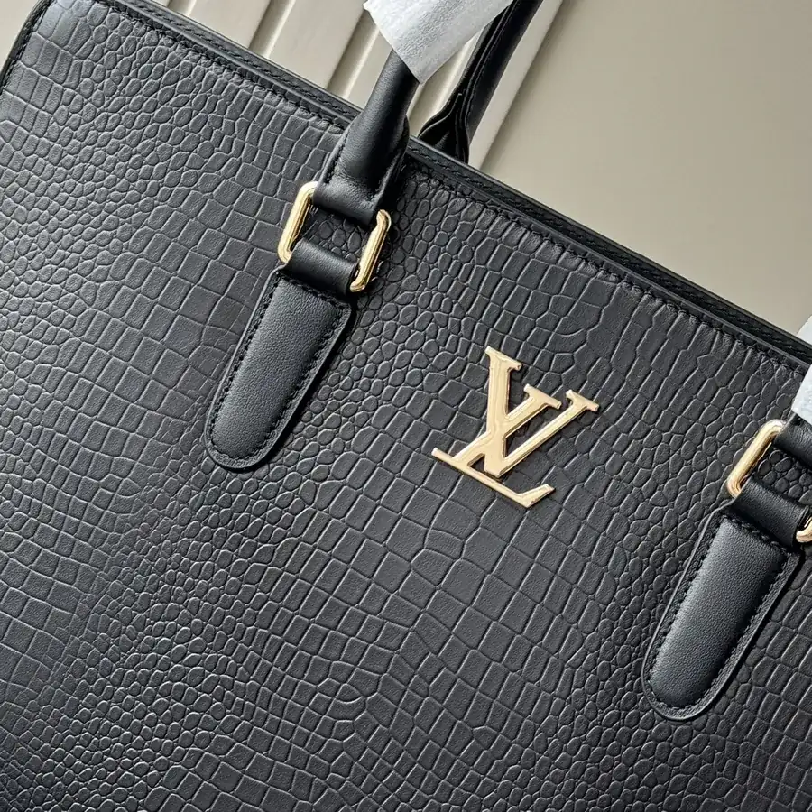LV Double Zip Tote Bag Premium Italian Calfskin, 2817 1L