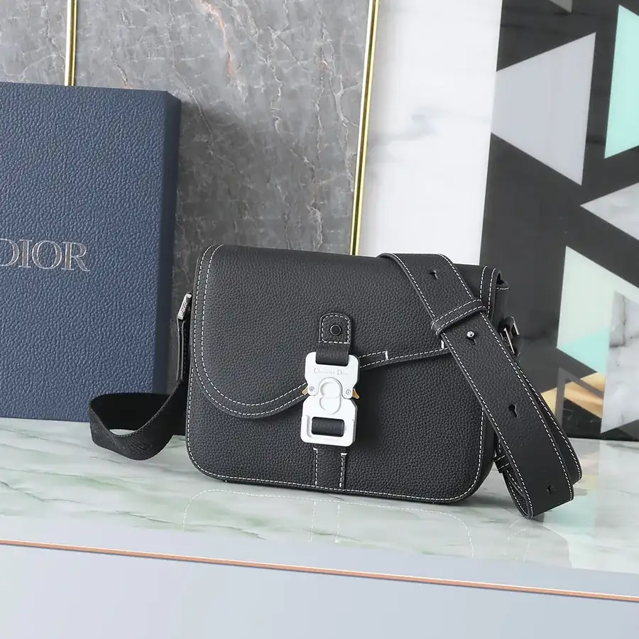 DIOR Bucket Bag in Black Grained Calfskin