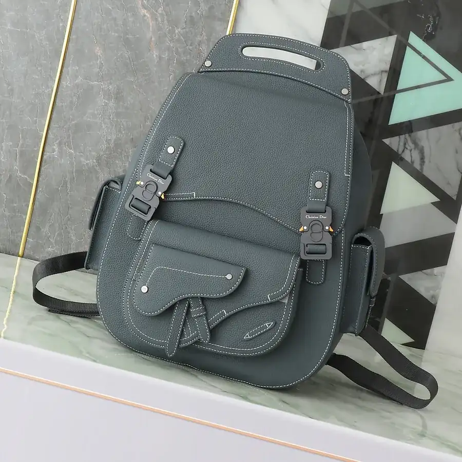 Large Gallop Shoulder Bag with Saddle Style and Grained Calfskin