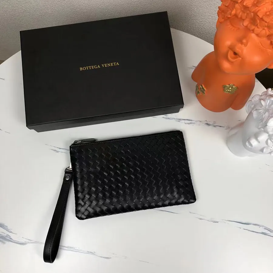 BV Men's Small Wallet with Box Handcrafted Waxed Calfskin