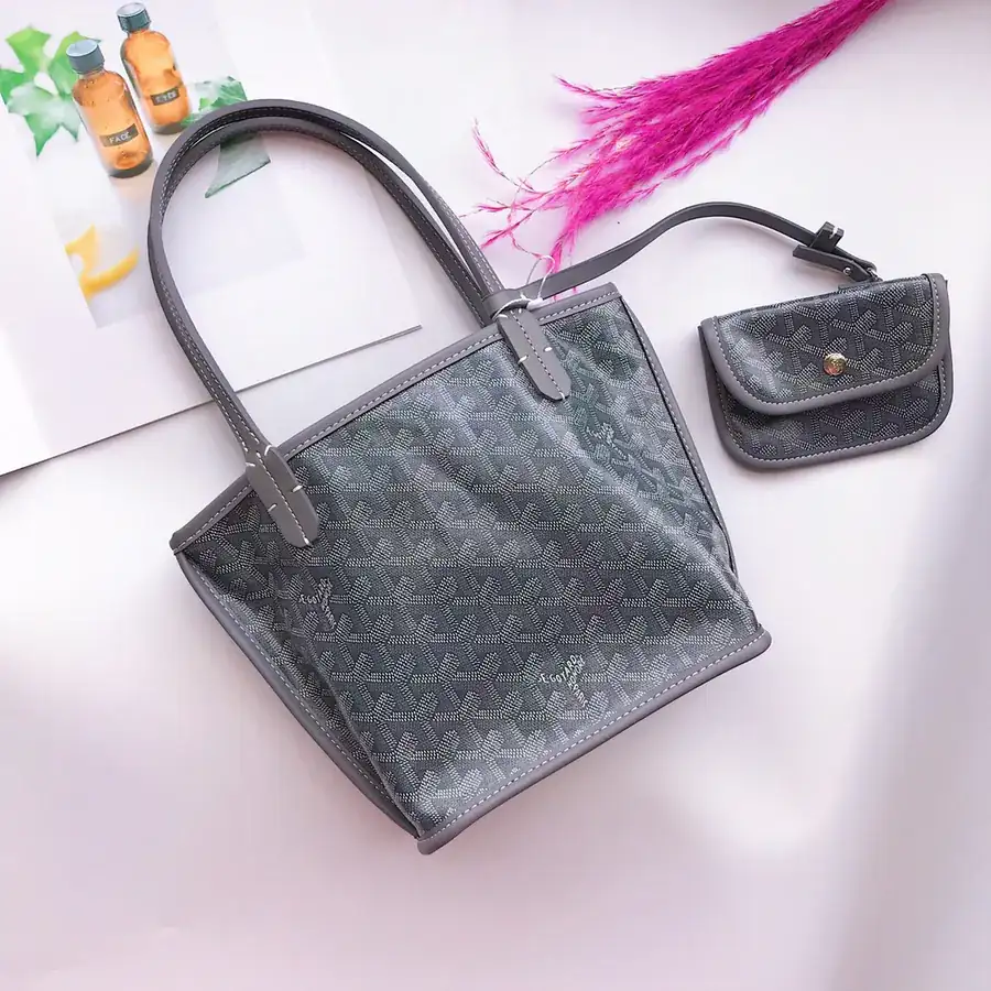 Goyar Mini Shopping Bag Dog Tooth Design, Trendy & Versatile