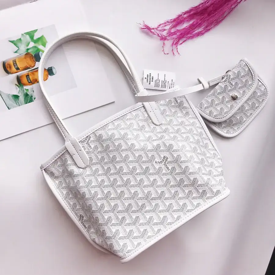 Goyar Mini Shopping Bag Dog Tooth Design, Trendy & Versatile