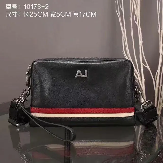 Armani Men's Casual Crossbody Bag with Handle and Detachable Strap