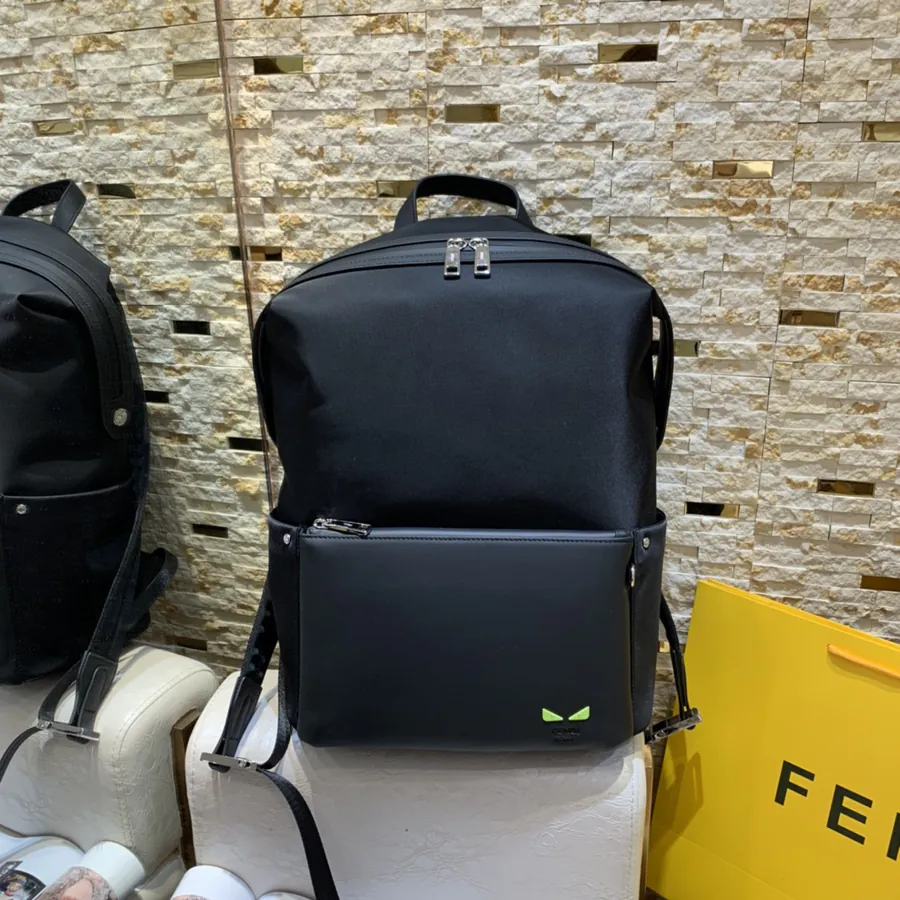 FENDI Double Shoulder Bag with Premium Leather and Custom Waterproof Material