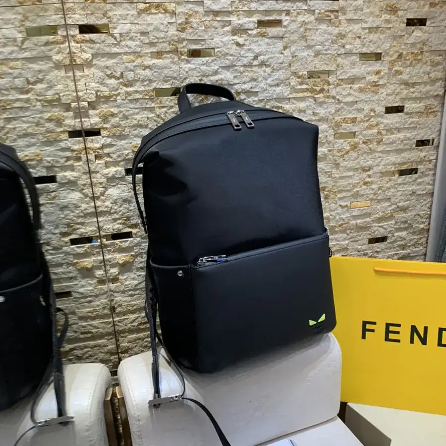 FENDI Double Shoulder Bag with Premium Leather and Custom Waterproof Material