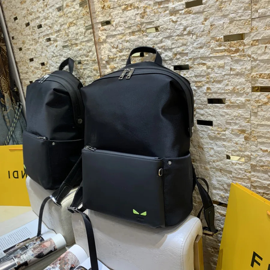 FENDI Double Shoulder Bag with Premium Leather and Custom Waterproof Material