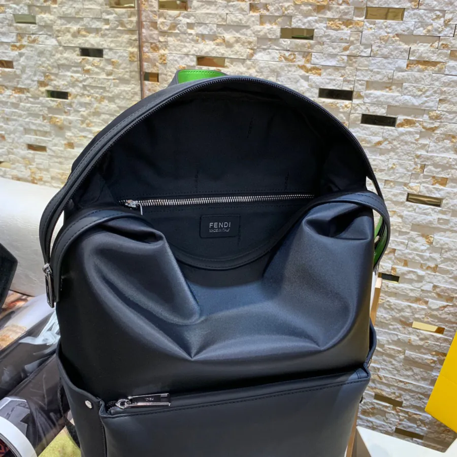 FENDI Double Shoulder Bag with Premium Leather and Custom Waterproof Material