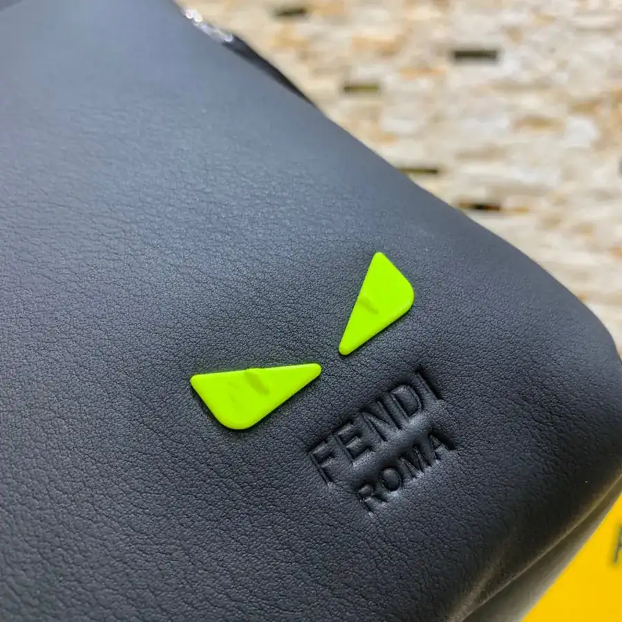 FENDI Double Shoulder Bag with Premium Leather and Custom Waterproof Material