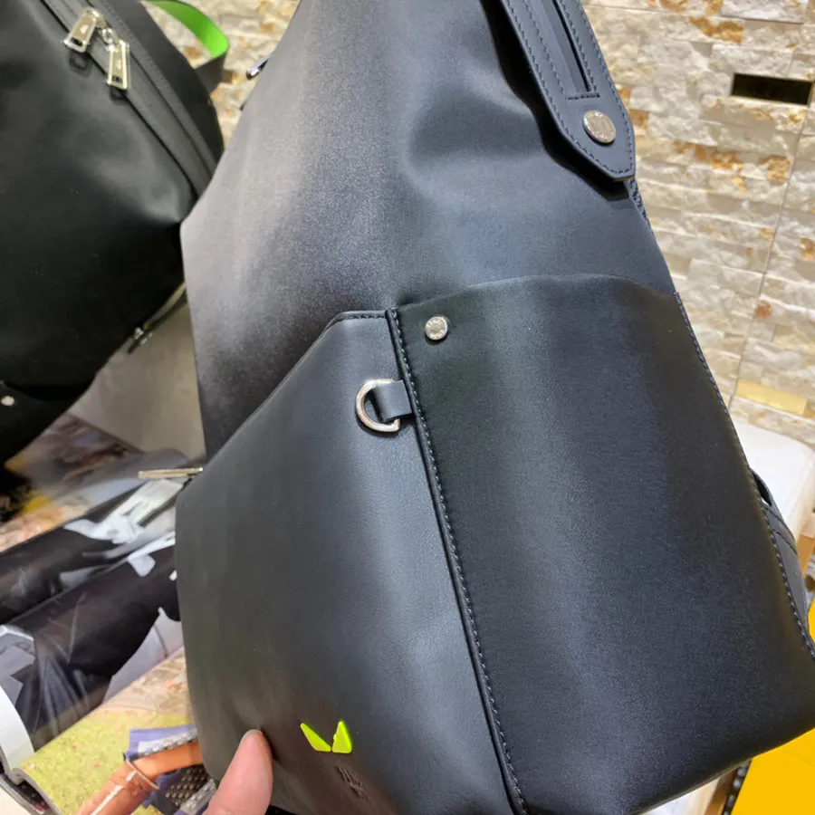 FENDI Double Shoulder Bag with Premium Leather and Custom Waterproof Material