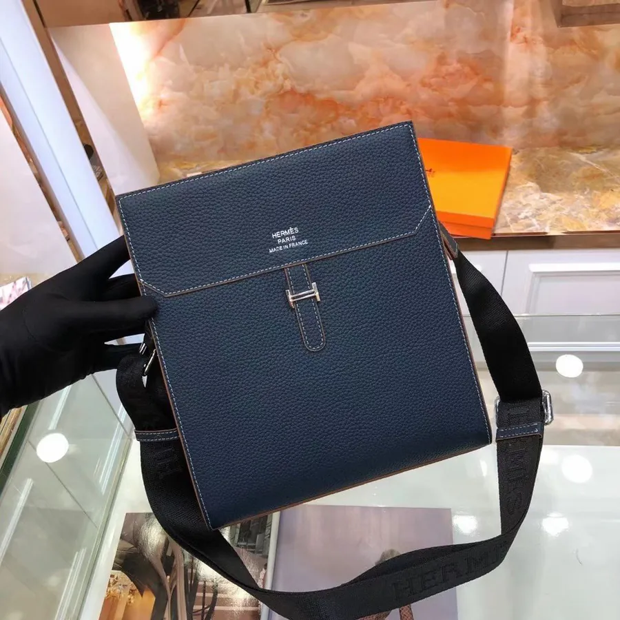 Blue Crossbody Bag Premium Italian Top Grain Calfskin