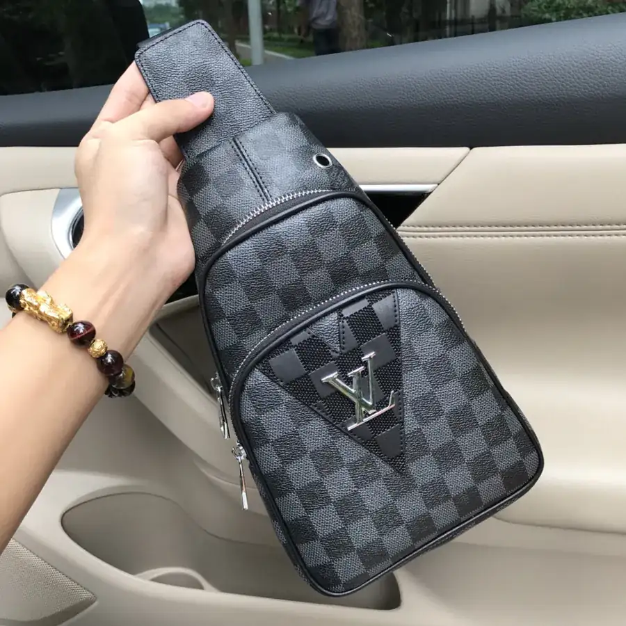 LV Men's Chest Bag Elegant Leather Design