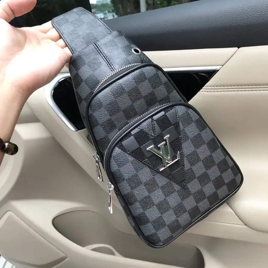 LV Men's Chest Bag Elegant Leather Design