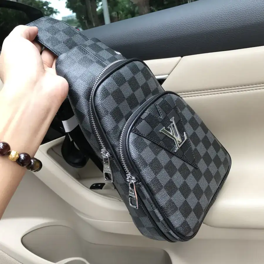 LV Men's Chest Bag Elegant Leather Design