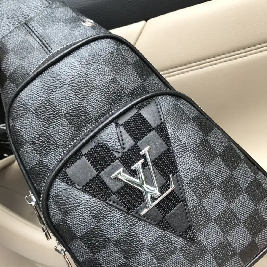 LV Men's Chest Bag Elegant Leather Design