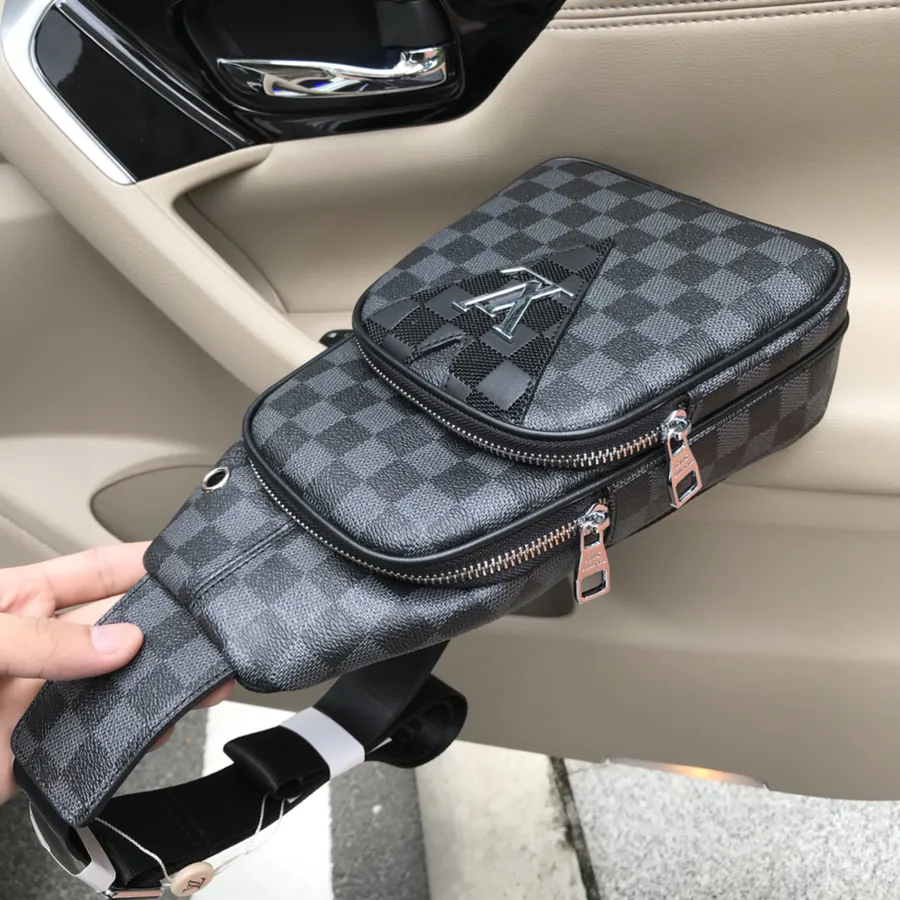 LV Men's Chest Bag Elegant Leather Design