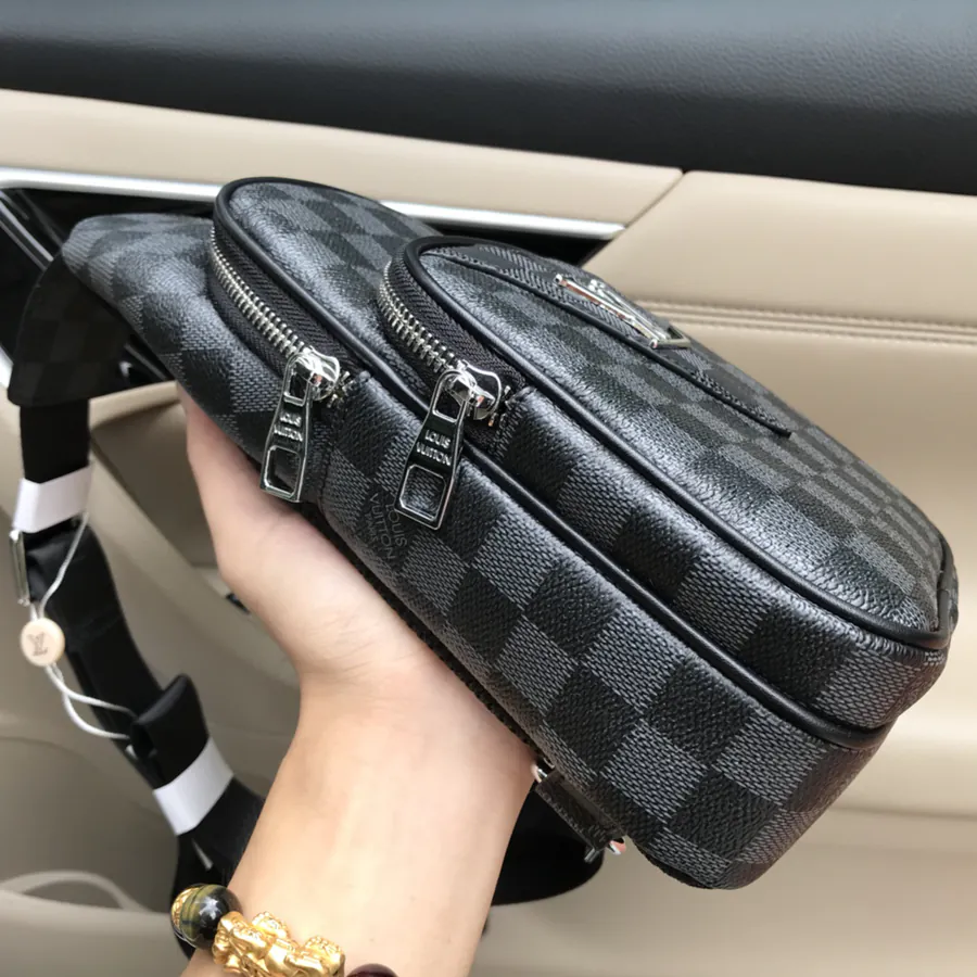 LV Men's Chest Bag Elegant Leather Design