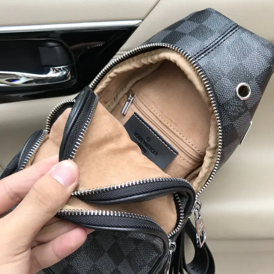 LV Men's Chest Bag Elegant Leather Design