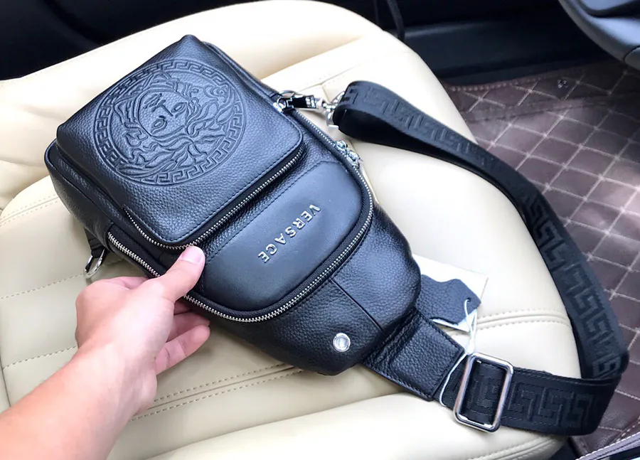 Versace Chest Bag in Premium Full Grain Leather