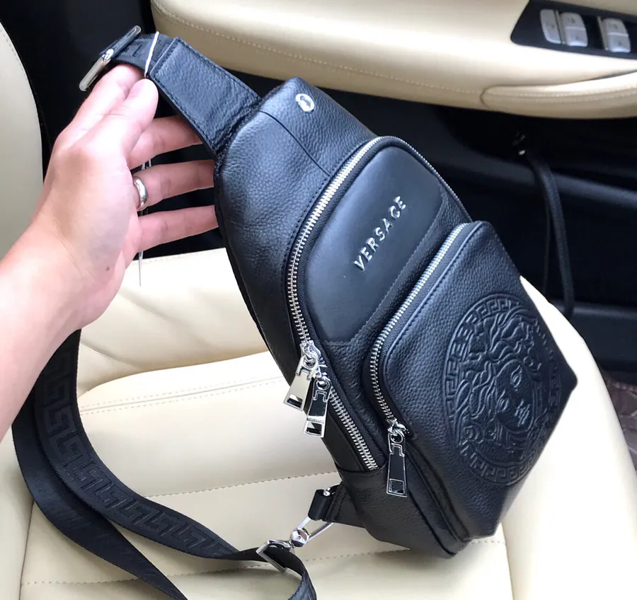 Versace Chest Bag in Premium Full Grain Leather
