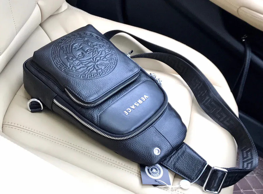 Versace Chest Bag in Premium Full Grain Leather